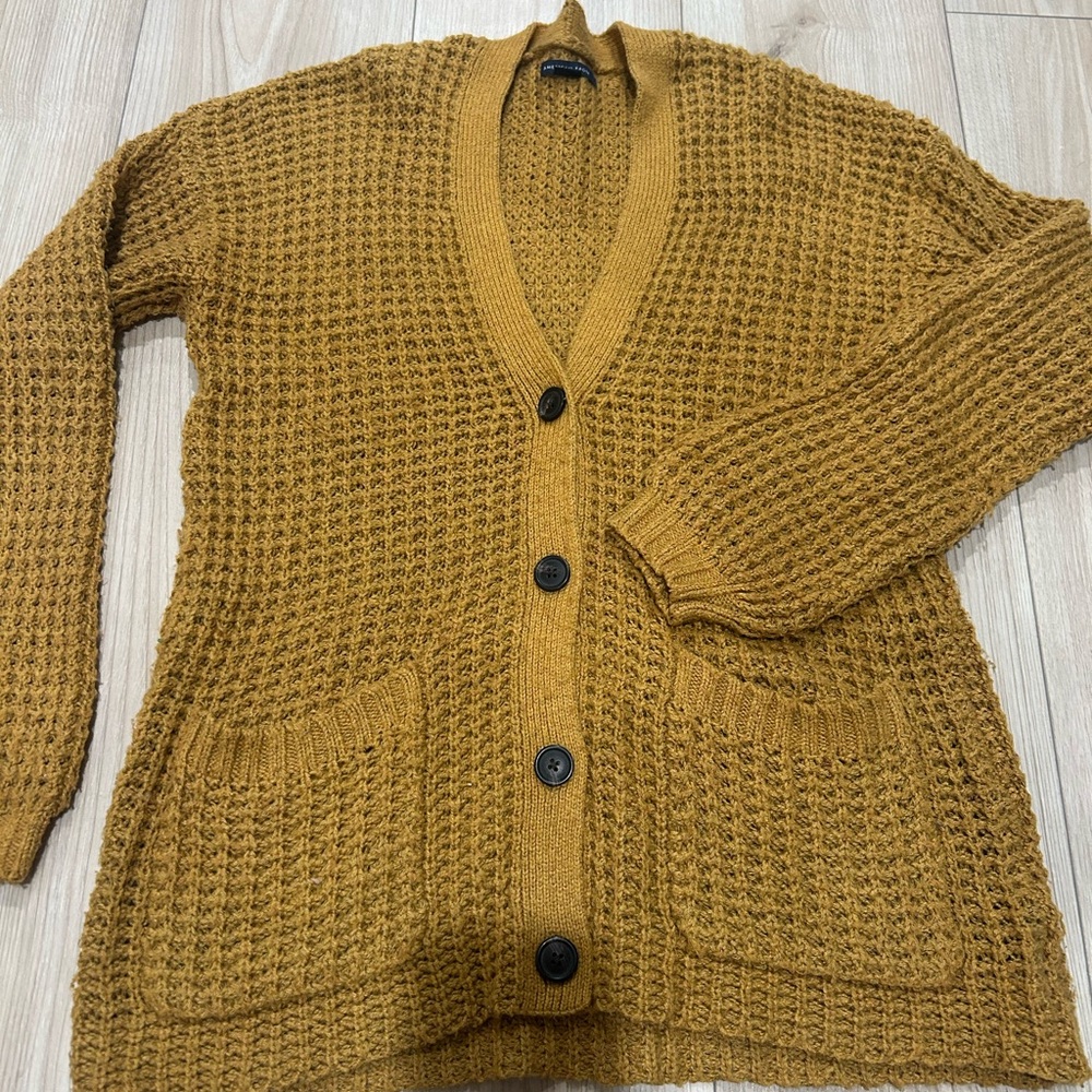Cozy Mustard Cardigan Sweater